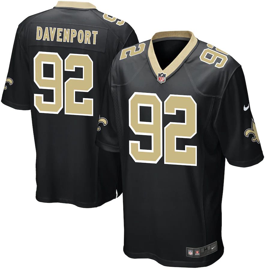 Cheap Men New Orleans Saints 92 Marcus Davenport Nike Black Game Player NFL Jersey